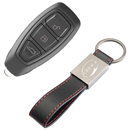 KASER Schlüssel Gehäuse Fernbedienung für Ford Autoschlüssel Funkschlüssel 3 Tasten für Ford Mondeo Fiesta Focus Kuga Ecosport Keyless von Kaser