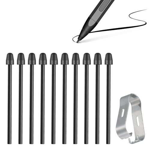 10 Stück Berühren Sie Stylus Pen Tips Nibs Werkzeugsatz Nachfüllen-Schwarz, Standard Ersatzspitzen Ersatz Touch Stylus Tips mit Pinzettenwerkzeug, Stylus Pen Nibs Replacement Kit von Kaslaider