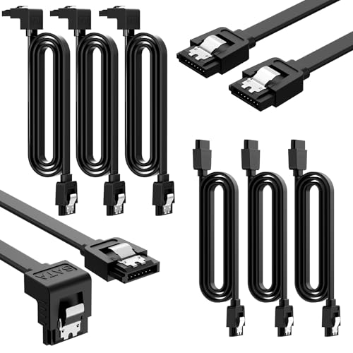 Kasoud 3 x SATA-Kabel III 6 Gbit/s gerades HDD-SDD-Datenkabel und 3 x 90 Grad rechtwinklige SATA-Kabel, gerades 7-poliges Sata-III-Kabel mit Verriegelung für Sata-HDD, SSD, CD-Treiber, CD-Brenner (0,5 Kasoud 3 x SATA-Kabel III 6 Gbit/s gerades HDD-SDD-Datenkabel und 3 x 90 Grad rechtwinklige SATA-Kabel, gerades 7-poliges Sata-III-Kabel mit Verriegelung für Sata-HDD, SSD, CD-Treiber, CD-Brenner (0,5 von Kasoud