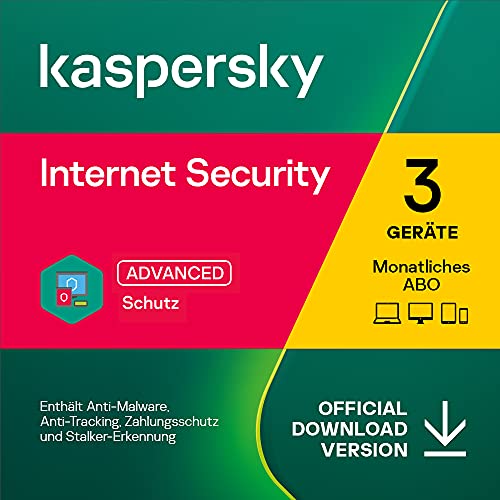 Kaspersky Internet Security 2023 | 3 Geräte | Monatliches Abo | Windows/Mac/Android | Aktivierungscode per Email von Kaspersky Lab