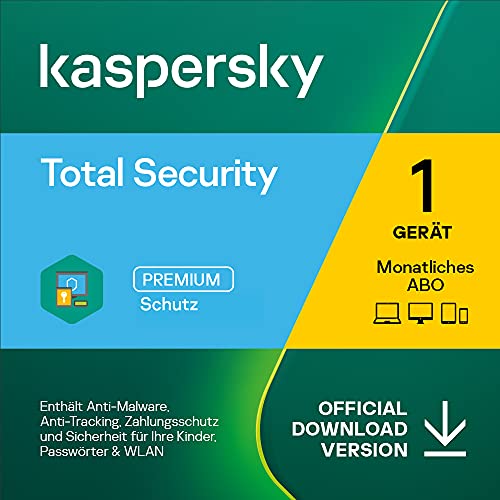 Kaspersky Total Security 2023 | 1 Gerät | Monatliches Abo | Windows/Mac/Android | Aktivierungscode per Email von Kaspersky Lab