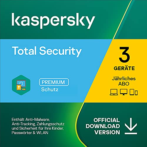 Kaspersky Total Security 2023 | 3 Geräte | Jährliches Abo | Windows/Mac/Android | Aktivierungscode per Email von Kaspersky Lab