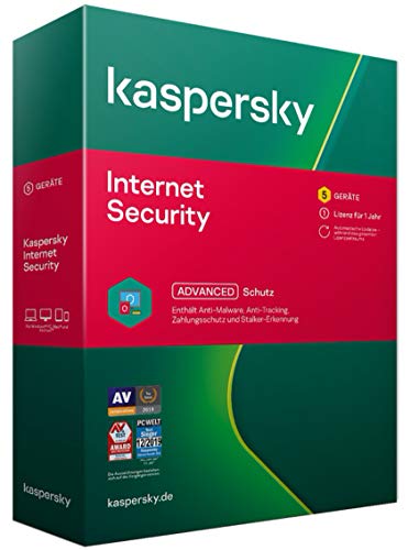 Kaspersky Internet Security 2022 | 5 Geräte | 1 Jahr | Windows/Mac/Android | Aktivierungscode in Standardverpackung von Kaspersky