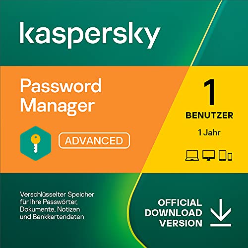 Kaspersky Password Manager | Unbeschränkte Anzahl von Geräten | 1 Benutzerkonto | 1 Jahr | PC/Mac/Android/iOS | Aktivierungscode per Email von Kaspersky