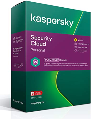 Kaspersky Security Cloud – Personal Edition | 5 Geräte | 1 Jahr | Windows/Mac/Android/iOS | Aktivierungscode in Standardverpackung von Kaspersky