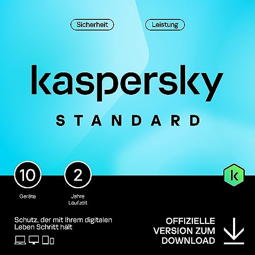 Kaspersky Standard Anti-Virus 2024 | 10 Geräte | 2 Jahre | Umfassender Schutz | Online-Banking Schutz | Leistungsoptimierung | PC/Mac/Mobile | Aktivierungscode per Email von Kaspersky