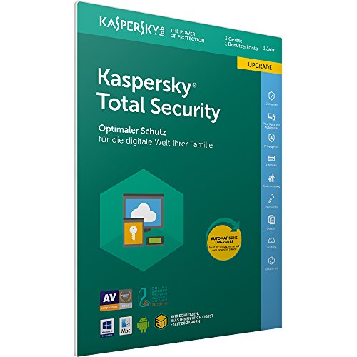 Kaspersky Total Security 2018 Upgrade | 3 Geräte | 1 Jahr | Windows/Mac/Android | Download von Kaspersky