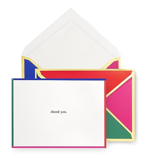 Kate Spade New York Blanko-Dankeskarten, Schreibwaren-Set mit 10 Karten und Umschlägen, Colorblock von Kate Spade New York