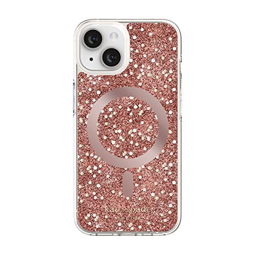Kate Spade New York Chunky Glitter Protective Case Compatible with MagSafe for Apple iPhone 14 - Rose Gold [KSIPH-267-CGRG] von Kate Spade New York
