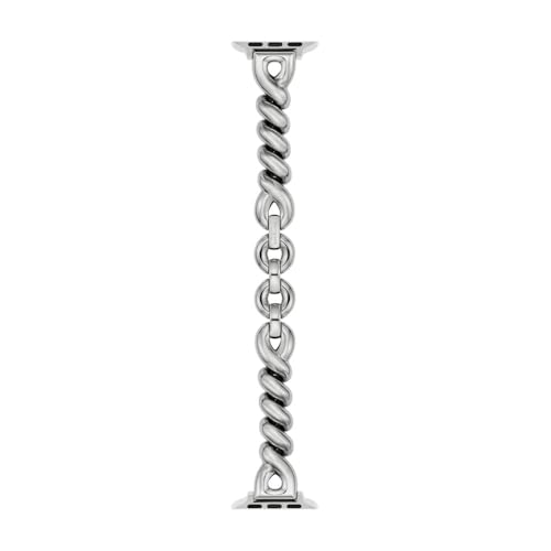 Kate Spade New York Austauschbares Designer-Armband aus Edelstahl, kompatibel mit Ihrer Apple Watch Serie 9/8/7/6/5/4/3/2/1/SE, 38/40/41 mm, Silver Twist, Einheitsgröße, Apple-Armband aus Edelstahl von Kate Spade New York