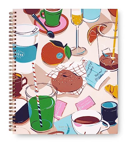 Kate Spade New York Large College Ruled Notebook, 11" x 9.5" Spiral Notebook with 160 Pages, Rise and Shine von Kate Spade New York