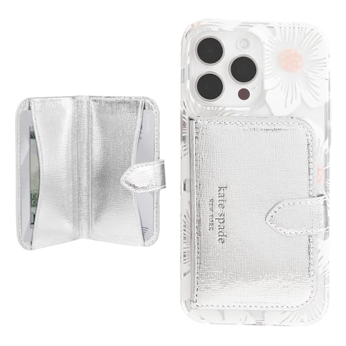 Kate Spade New York Morgan Magnetische Handy-Brieftasche/Kartenhalter, kompatibel mit MagSafe-Handys und Hüllen, metallisches Silber von Kate Spade New York