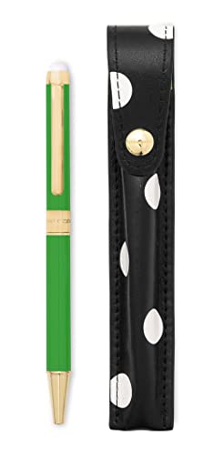 Kate Spade New York Stylus Pen for Touch Screens, Green Metal Ballpoint Pen with Black Ink and Vegan Leather Storage Pouch, Picture Dot von Kate Spade New York