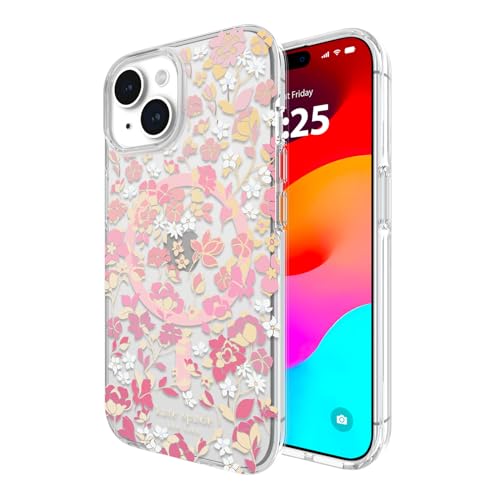 Kate Spade New York iPhone 15 Hülle, kompatibel mit MagSafe - Flowerbed Pink Ombre von Kate Spade New York