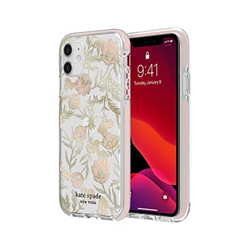 Kate Spade Schutzhülle für iPhone 11, schlankes Design, Fallschutz, Blumendruck, Blüte Rosa/Gold mit Edelsteinen Kate Spade Schutzhülle für iPhone 11, schlankes Design, Fallschutz, Blumendruck, Blüte Rosa/Gold mit Edelsteinen von Kate Spade New York