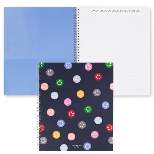 kate spade new york Großes College-Notizbuch, liniert, 27,9 x 24,1 cm, Spiralnotizbuch mit 160 Seiten (Spade Smiley) von Kate Spade New York