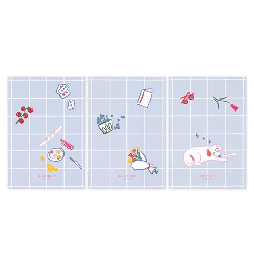 kate spade new york Notizbuch-Set mit weichem Einband, 3 Stück, liniert/gepunktet/blanko, mit je 80 Seiten (Park Picnic) von Kate Spade New York