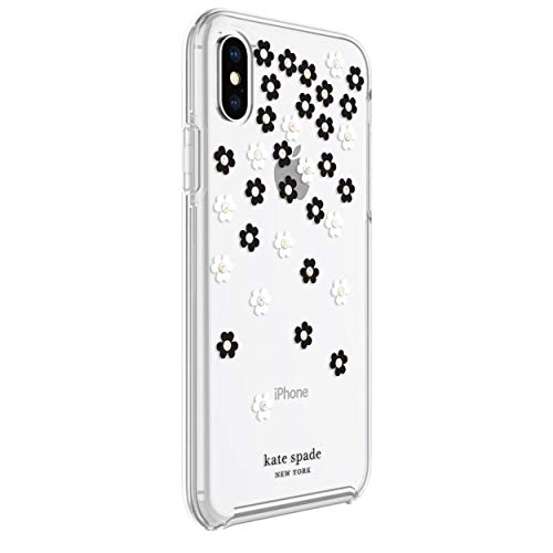 kate spade new york Protective Hardshell Case (1-PC Co-Mold) for iPhone Xs & iPhone X - Scattered Flowers Black/White/Gold Gems/Clear von Kate Spade New York