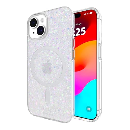 Kate Spade New York iPhone 15/14/13 Hülle Kompatibel mit MagSafe - Chunky Glitter Irisierend von Kate Spade New York