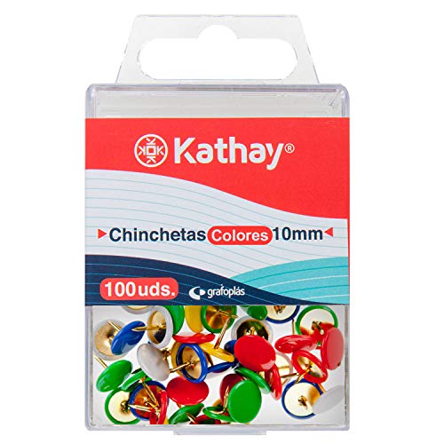 Kathay 86400480 Box mit 100 vernickelten Reißnägeln, silberfarben, 10 mm von Kathay