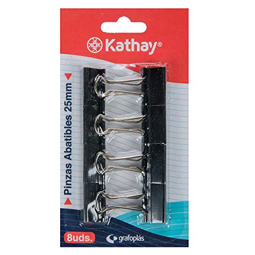Kathay 86400810 Blister mit 8 Klammern, 25 mm, Schwarz von Kathay