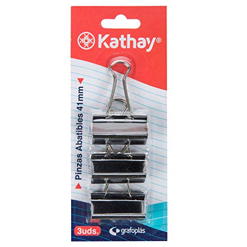 Kathay 86401010 Blister mit 3 Klammern, 41 mm, Schwarz von Kathay