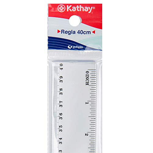 Kathay 86420300 Lineal aus Kunststoff, 40 cm, transparent, perfekt für die Schule von HDmirrorR