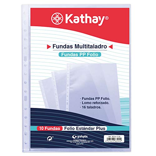 Kathay 86557100 Beutel mit 10 Multi-Bohrer-Taschen, 16 Bohrer, Folio-Größe, normales Polypropylen von Kathay