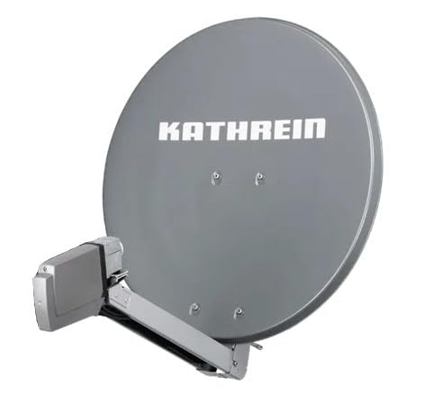 HD Sat Anlage von Kathrein für 2 Anschlüsse mit Kathrein CAS 80 (75cm) in grau + Twin LNB - Für HDTV 1080p, 3D, Ultra HD 4K von Kathrein