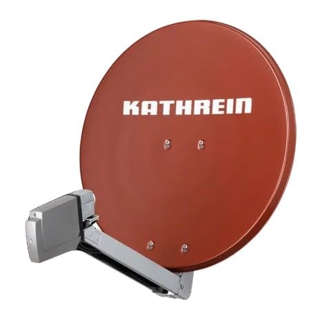 HD Sat Anlage von Kathrein für 2 Anschlüsse mit Kathrein CAS 80 (75cm) in rot + Twin LNB - Für HDTV 1080p, 3D, Ultra HD 4K von Kathrein