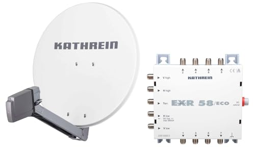 HD Sat Anlage von Kathrein für 8 Anschlüsse mit Kathrein CAS 80 (75cm) in weiß + Quattro LNB & EXR 58/ECO - Für HDTV 1080p, 3D, Ultra HD 4K von Kathrein
