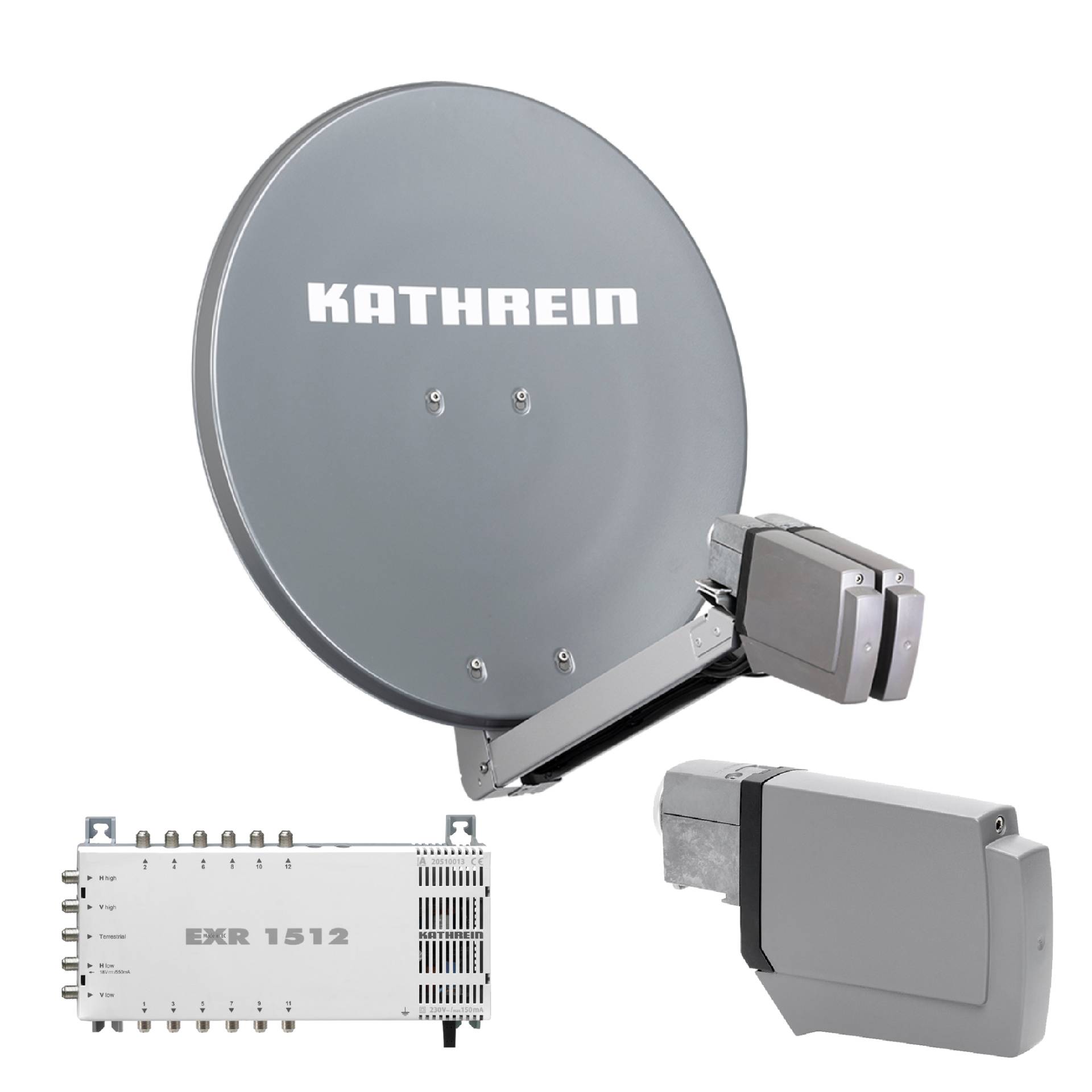 Kathrein CAS 80 Sat-Antenne Graphit (gr) multifeedfähig - 12 Teilnehmer von Kathrein