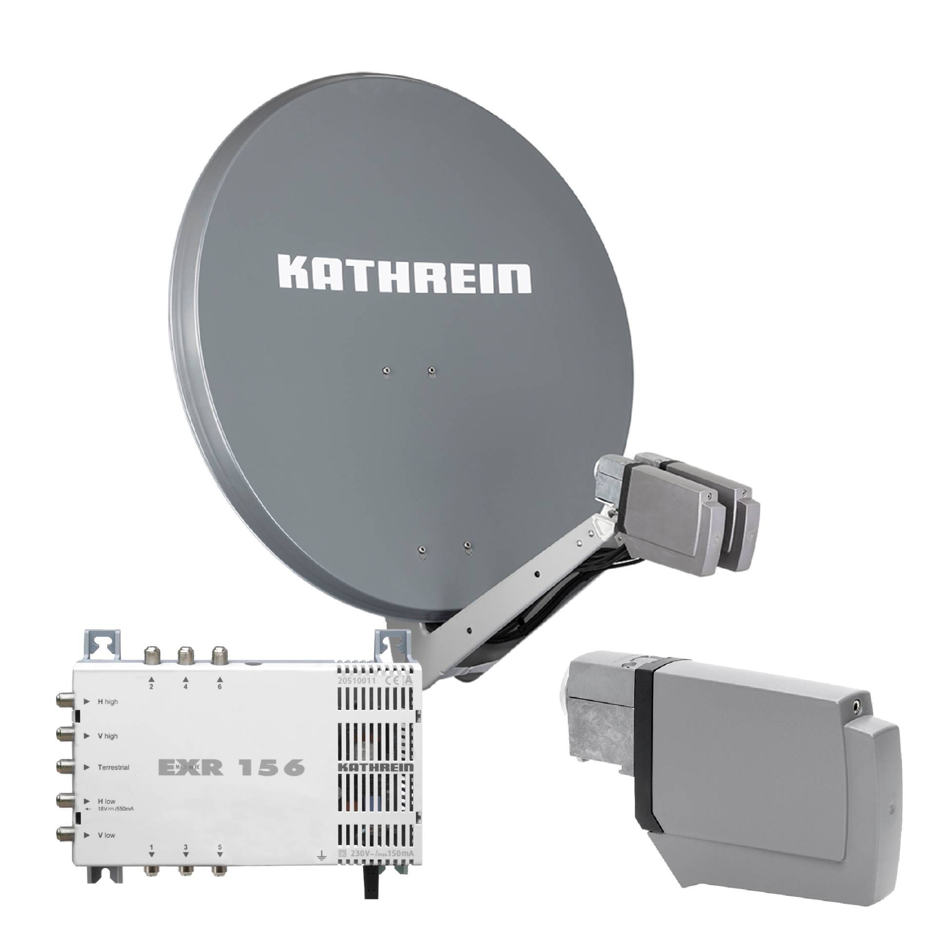 Kathrein CAS 80 Sat-Antenne Graphit (gr) multifeedfähig - 6 Teilnehmer von Kathrein