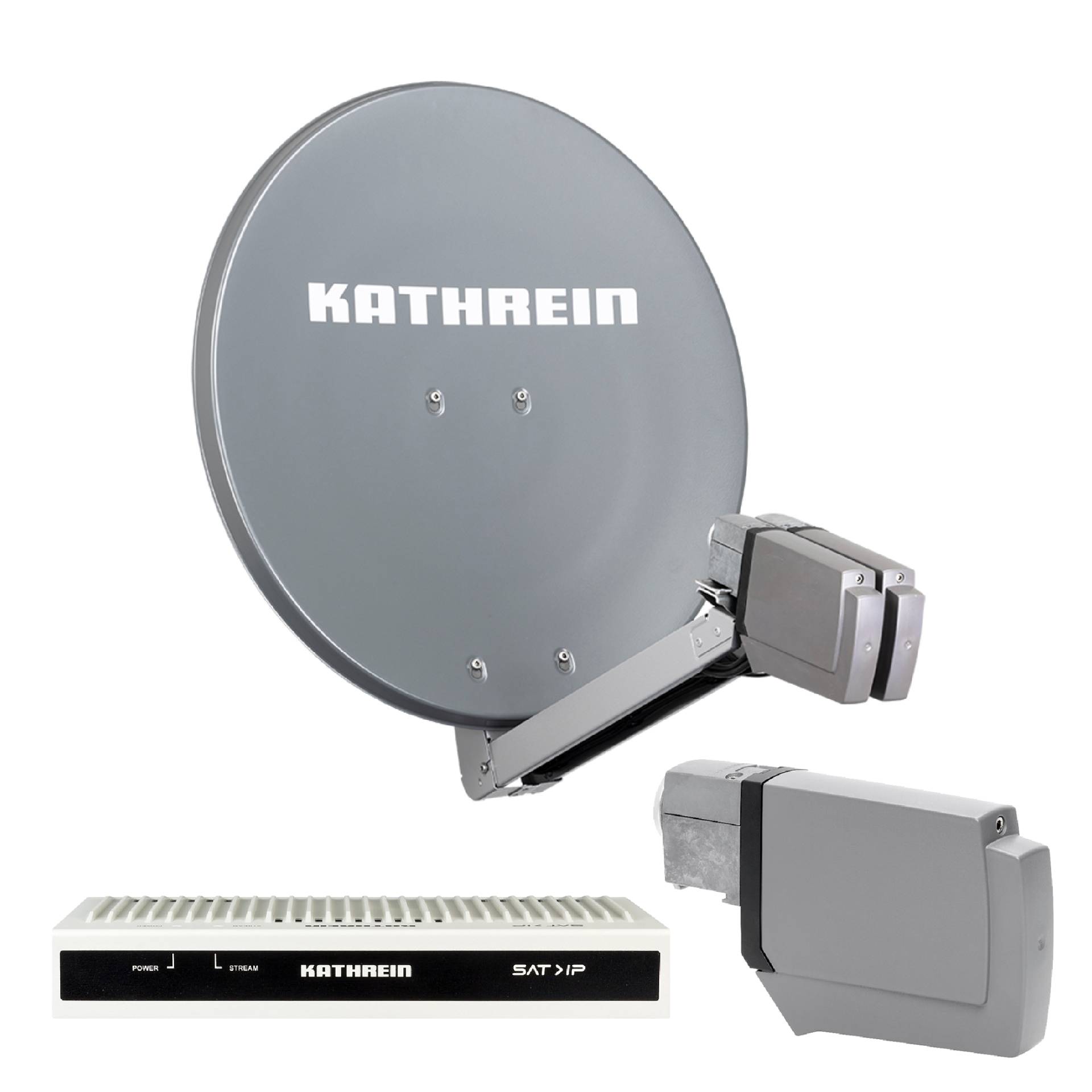 Kathrein CAS 80 Sat-Antenne Graphit (gr) multifeedfähig - 8 Teilnehmer über SAT-IP von Kathrein