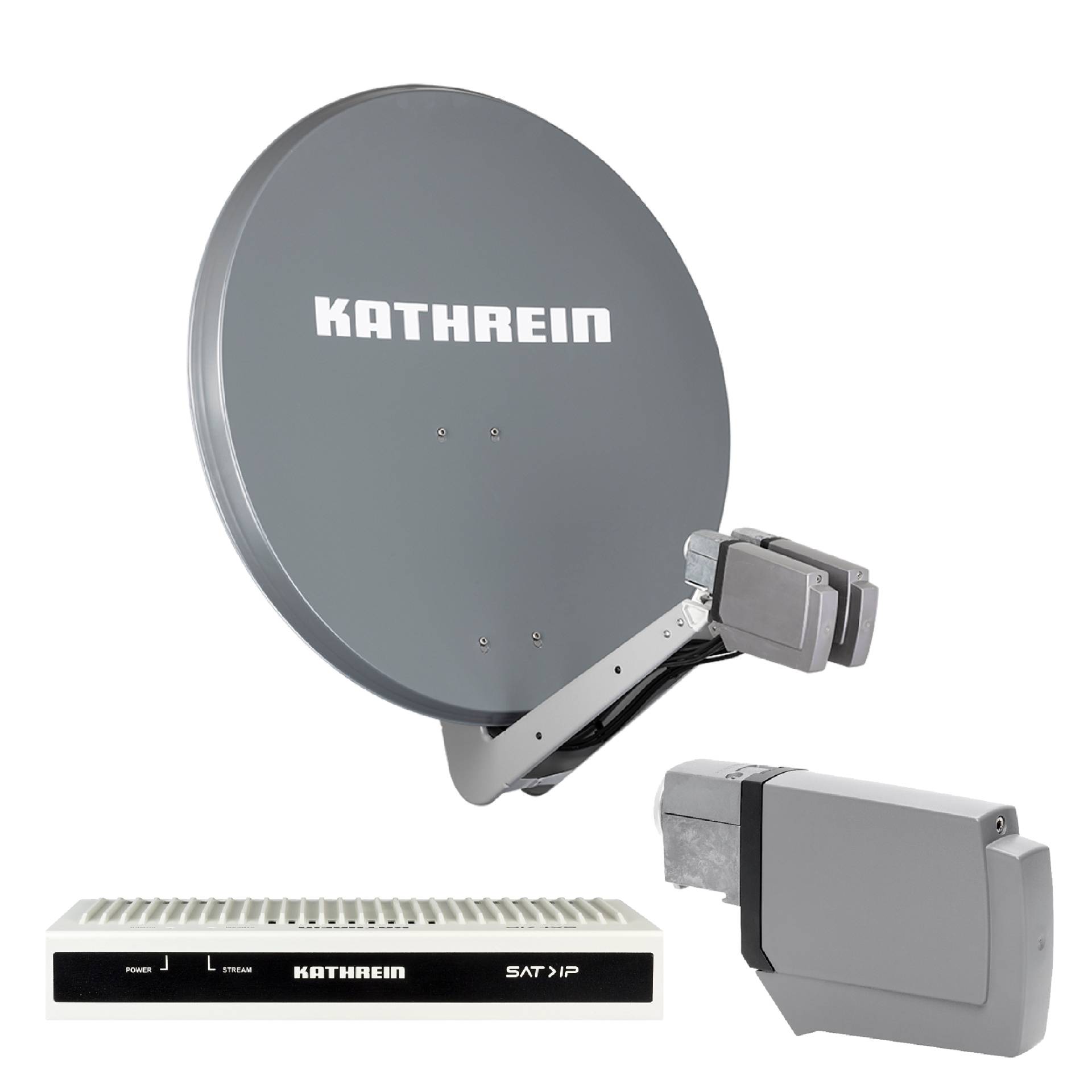 Kathrein CAS 90 gr Sat-Antenne multifeedfähig graphit (grau) - 8 Teilnehmer mit SAT-IP von Kathrein
