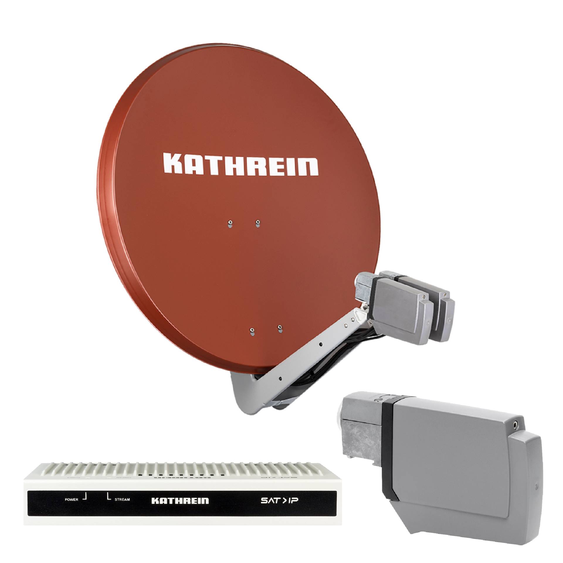 Kathrein CAS 90 ro Sat-Antenne multifeedfähig rotbraun - 8 Teilnehmer mit SAT-IP von Kathrein