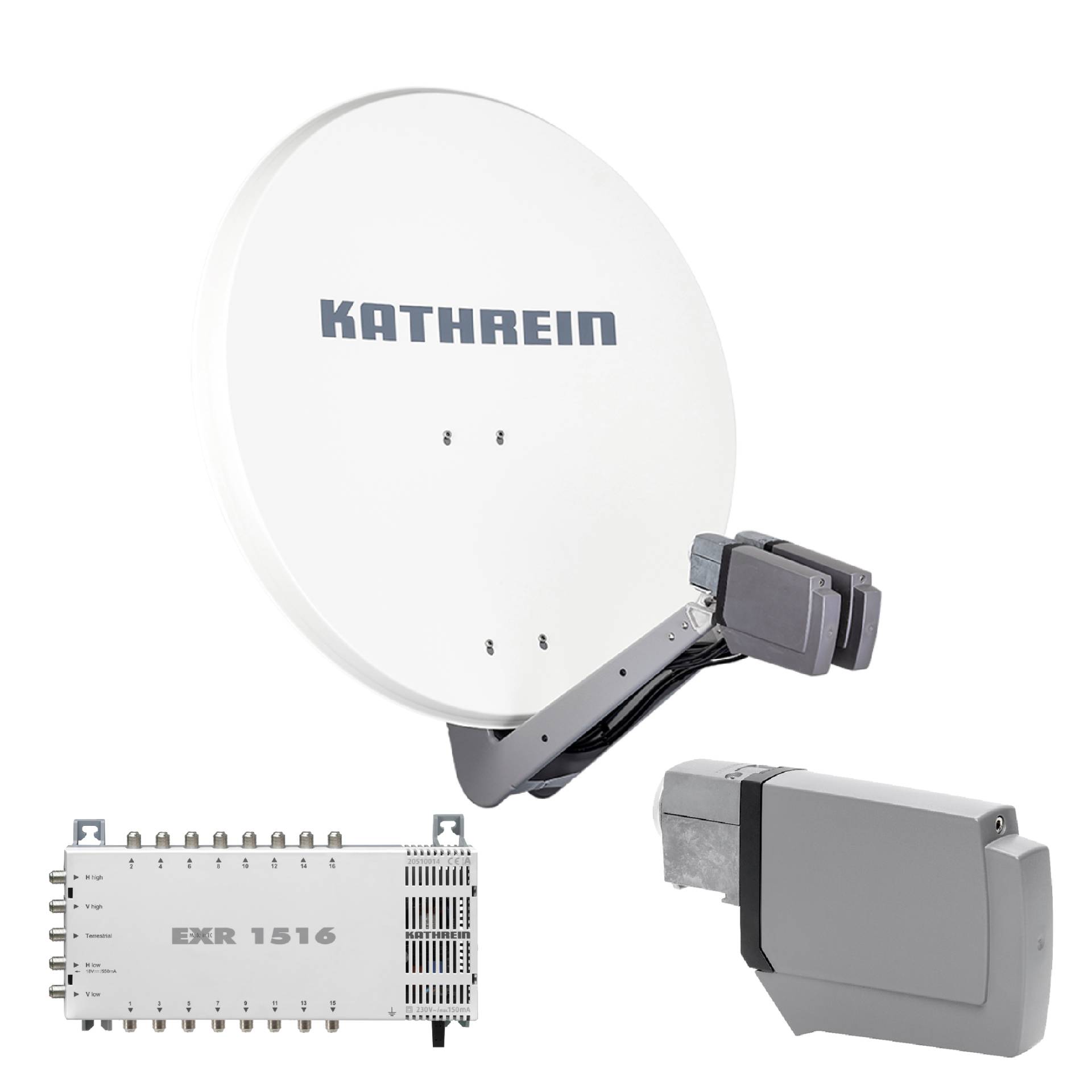 Kathrein CAS 90 ws Sat-Antenne multifeedfähig weiss - 16 Teilnehmer von Kathrein