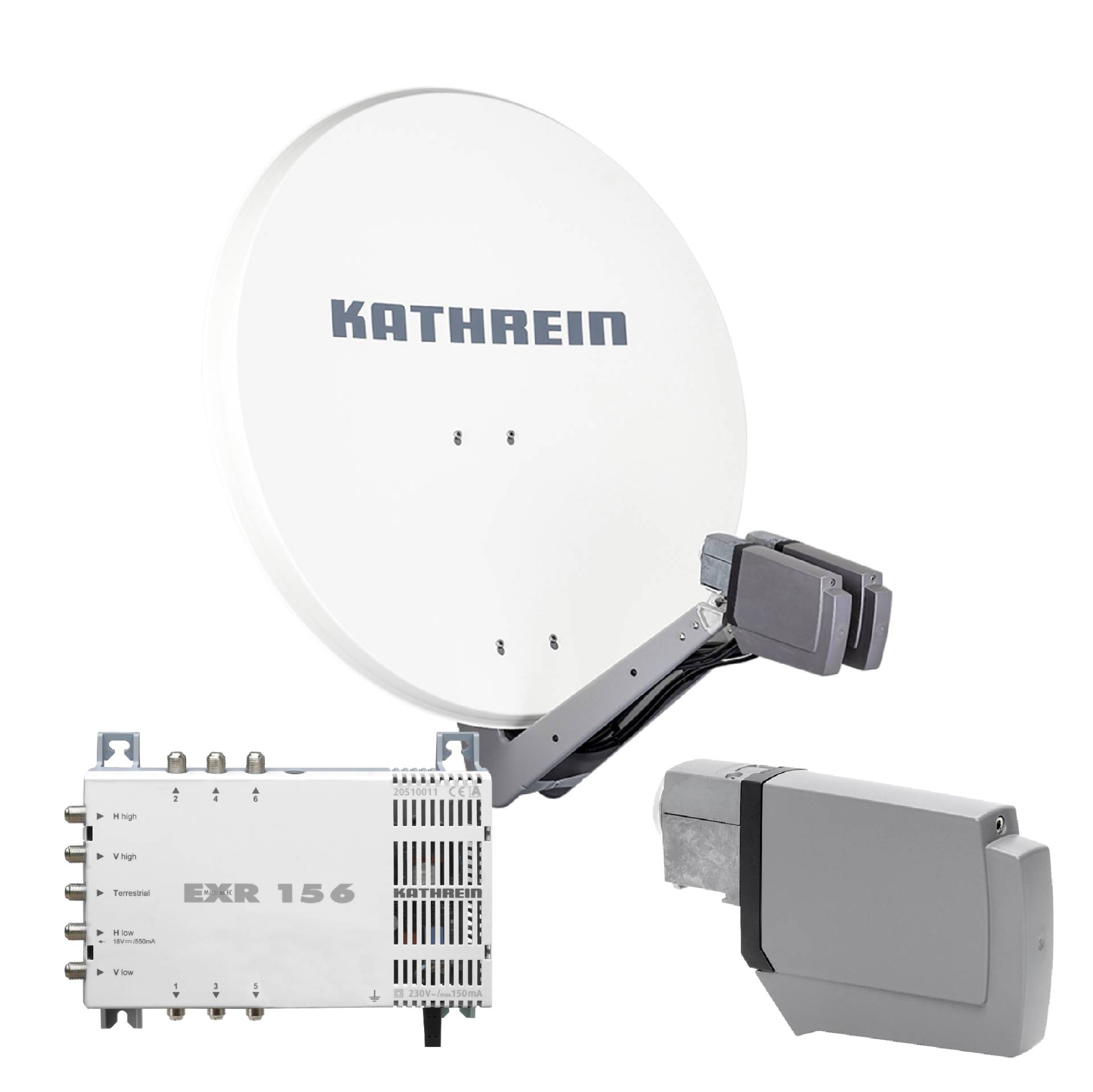 Kathrein CAS 90 ws Sat-Antenne multifeedfähig weiss - 6 Teilnehmer von Kathrein