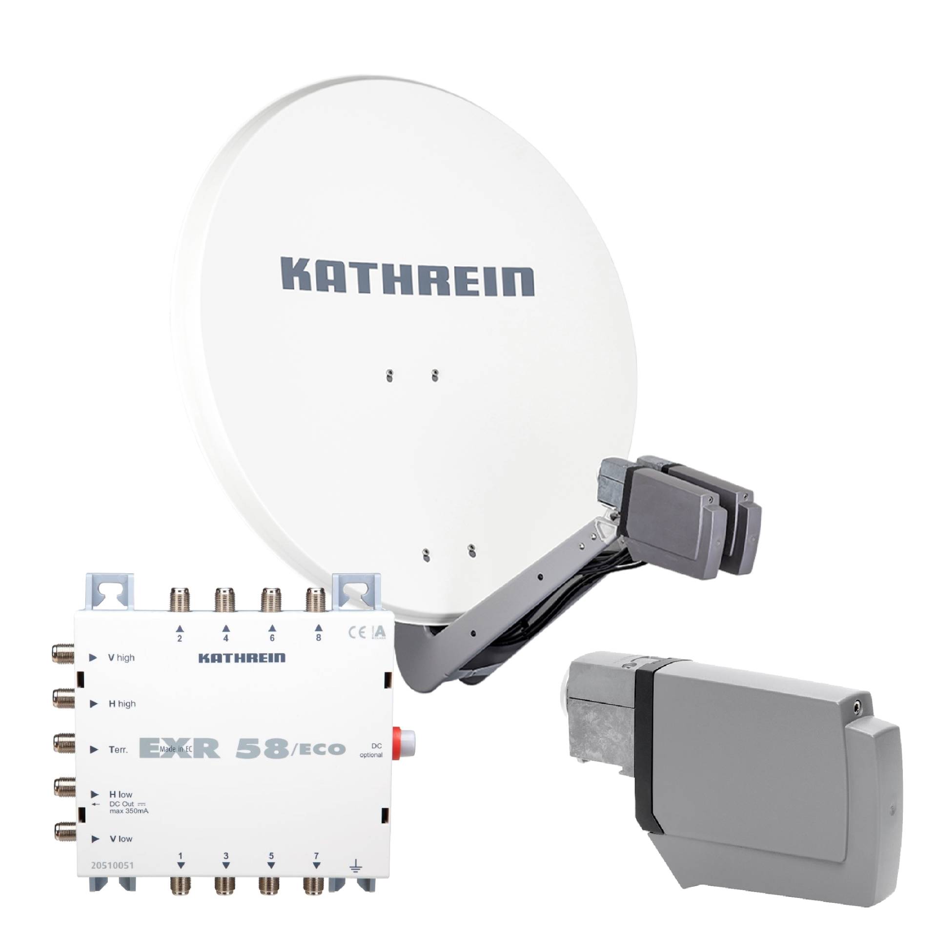 Kathrein CAS 90 ws Sat-Antenne multifeedfähig weiss - 8 Teilnehmer von Kathrein