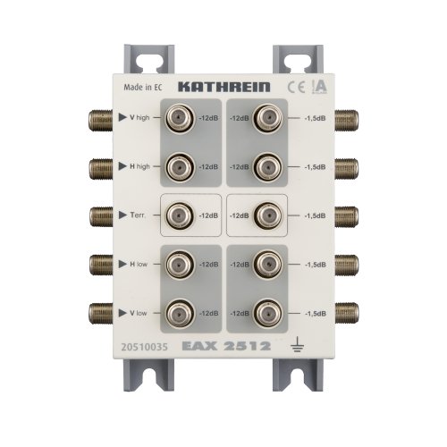 Kathrein EAX 2512 2-fach Sat-ZF-Abzweiger/-Verteiler für das Sat-ZF-Verteilsystem (1x terr. Eingang, 4x Sat-ZF Eingänge) von Kathrein