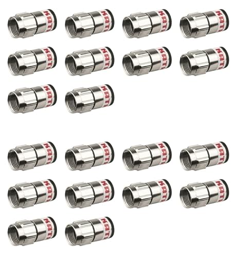 Kathrein EMK 20 Plus Self Install F-Stecker (20 Stk) - Silber - Koaxialstecker - Passend für Kathrein LCD 90, 95 A+, 99, 111 A+ Light, 115 120 130 A+ - Outdoor - 22 mm - Schirmklasse A++ von Kathrein