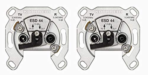 Kathrein ESD 44 Antennen-Steckdose, Durchgangstyp für BK und SAT (2 Stück) von Kathrein