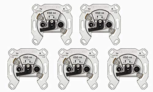 Kathrein ESD 44 Antennen-Steckdose, Durchgangstyp für BK und SAT (5 Stück) von Kathrein