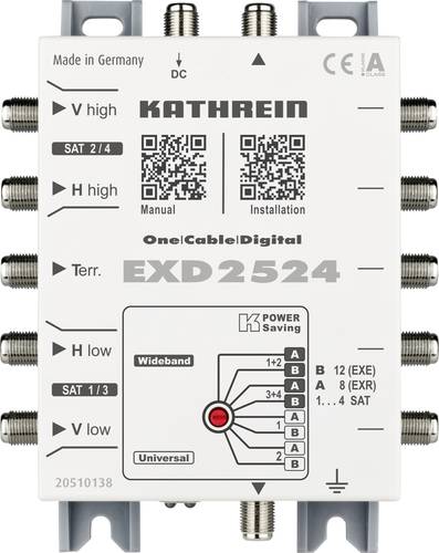 Kathrein EXD 2524 SAT Multischalter Kaskade Unicable Eingänge (Multischalter): 5 (4 SAT/1 terrestri von Kathrein