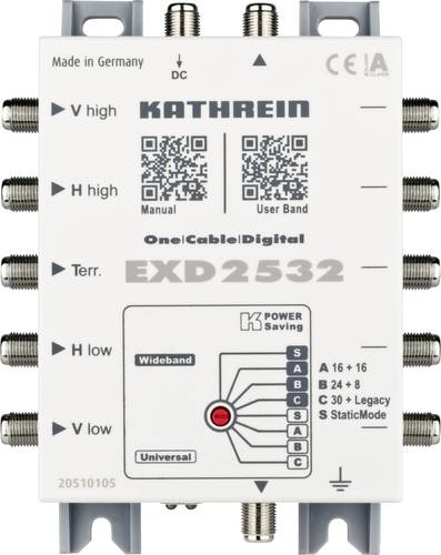 Kathrein EXD 2532 SAT Multischalter Unicable Eingänge (Multischalter): 5 (4 SAT/1 terrestrisch) Tei von Kathrein