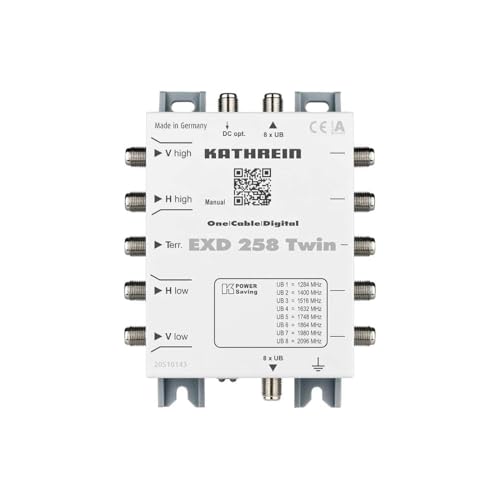 Kathrein EXD 258 Twin SAT Multischalter Kaskade Unicable Eingänge (Multischalter): 5 (4 SAT/1 Terre von Kathrein