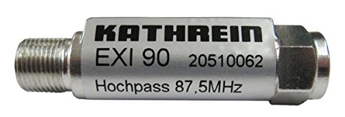 Kathrein EXI 90 Hochpass Sperrbereich 0-68MHz (Durchgangsbereich 87,5-862MHz) für terrestrischen Eingang Multischalter von Kathrein