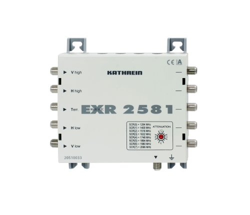Kathrein EXR 2581 Einkabel-Multischalter für Satelliten-Empfangsanlagen (HDTV, 8 Receiver Anschluß, 1 x terrestrisch Eingang, 4 x Sat-ZF Eingänge) von Kathrein