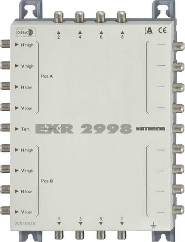 Kathrein EXR 2998 SAT Multischalter Kaskade Eingänge (Multischalter): 9 (8 SAT/1 terrestrisch) Teil von Kathrein