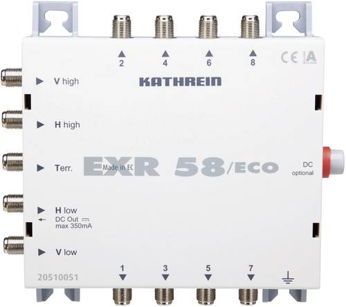 Kathrein EXR 58/ECO SAT Multischalter Eingänge (Multischalter): 5 (4 SAT/1 terrestrisch) Teilnehmer von Kathrein